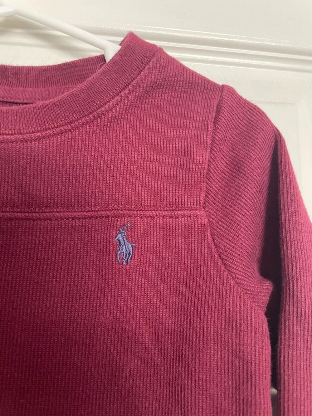 Ralph Lauren 18-24 Month Kids Long-Sleeve Crewneck Top - Burgundy
